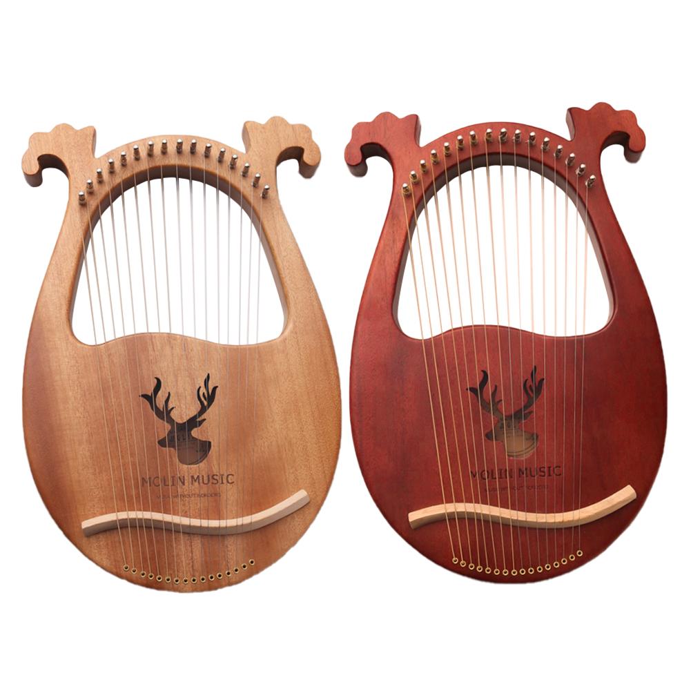 16-note Lyre Harp Set Hard Mahogany Hard Portable With Tuning Wrench Black Storage Bag Harp Set For Professionals Perfect Gift - AKLOT