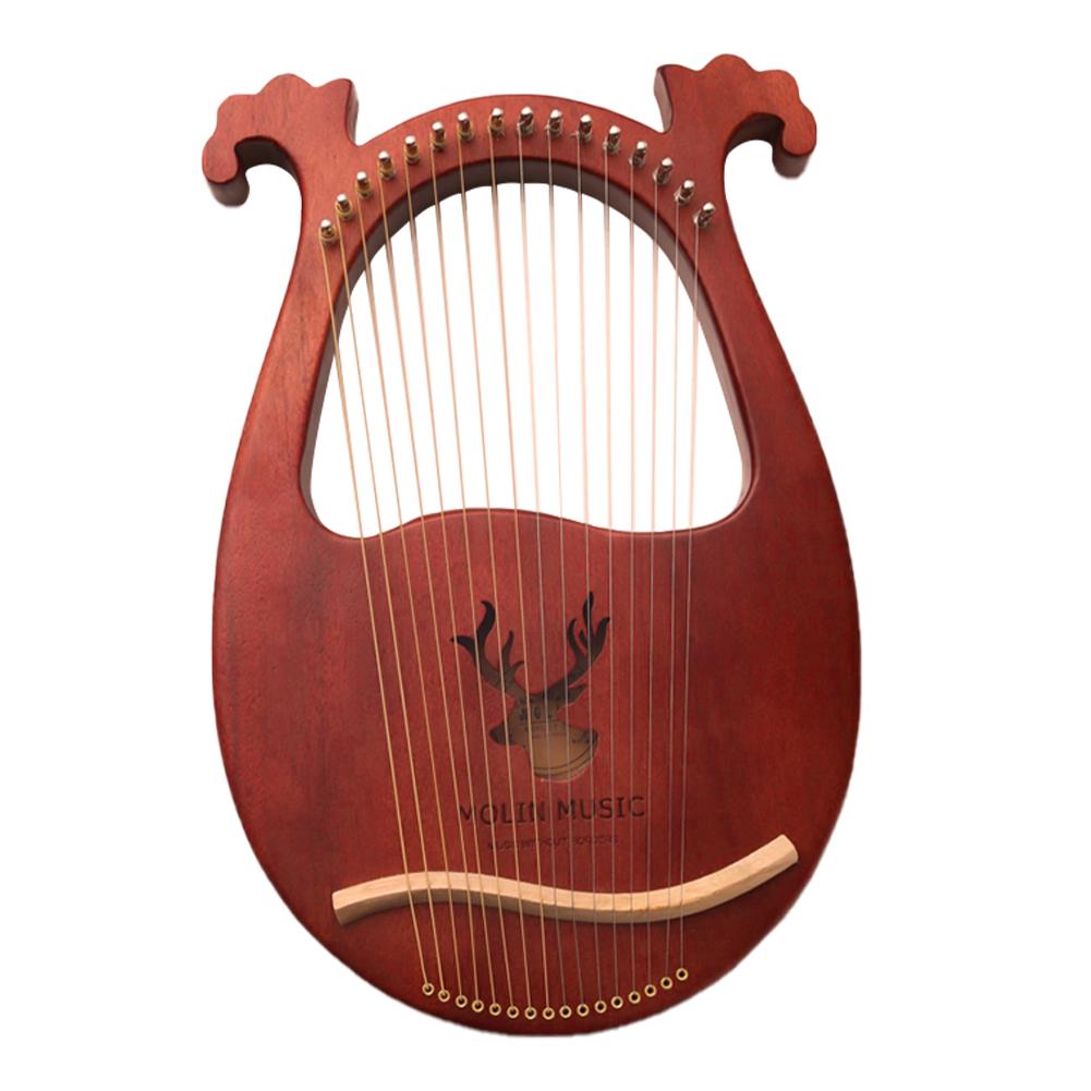 16-note Lyre Harp Set Hard Mahogany Hard Portable With Tuning Wrench Black Storage Bag Harp Set For Professionals Perfect Gift - AKLOT