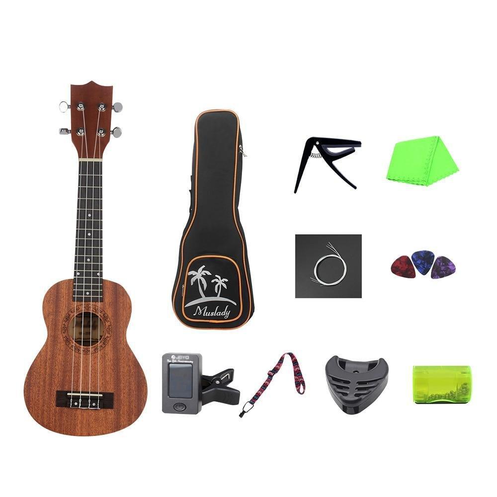 21 inch Ukelele Set 15 Fret 4 Strings Mini Guitarra Strings Instrument Guitar Accessories For Beginner Music Gifts - AKLOT