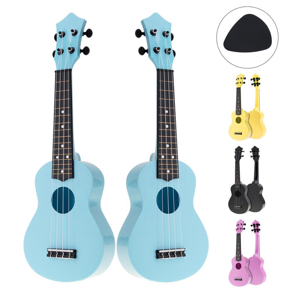 4 Strings 21 Inch Soprano Acoustic Ukulele Colorful Uke Hawaii Guitar Guitarra Musica Instrument for Kids and Music Beginner - AKLOT