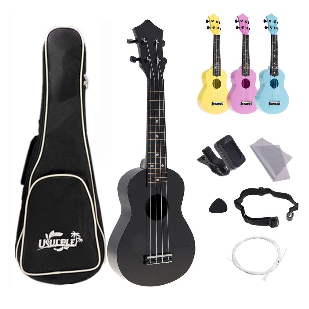 4 Strings 21 Inch Soprano Acoustic Ukulele Colorful Uke Hawaii Guitar Guitarra Musica Instrument for Kids and Music Beginner - AKLOT