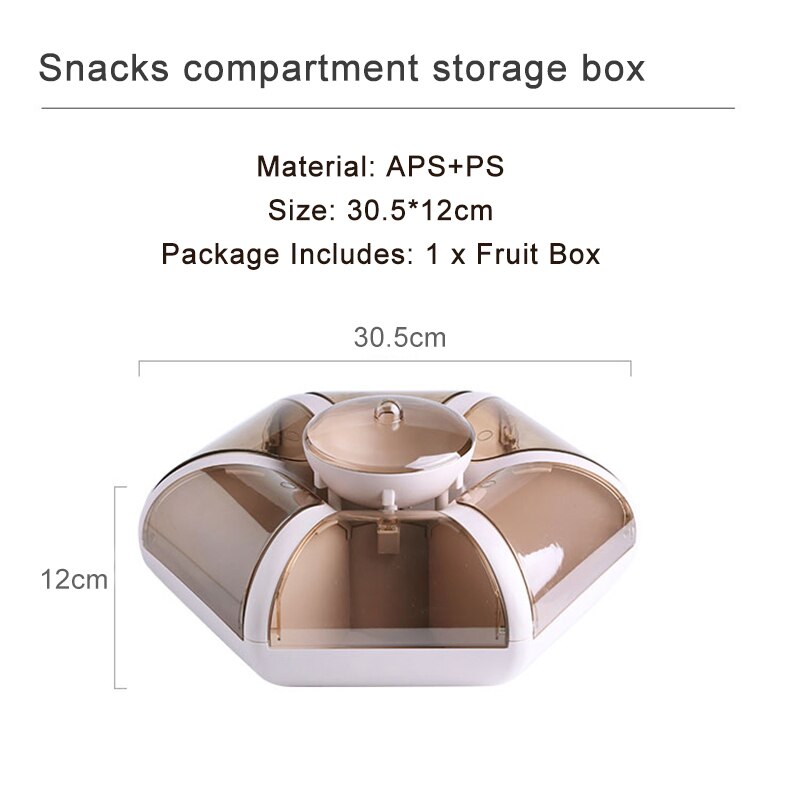 Lotus Shape Candy Snack Nut Box Living Room Fruit Plate Tray Transparent Press Food Storage Case Dried Fruit Storage Organizer