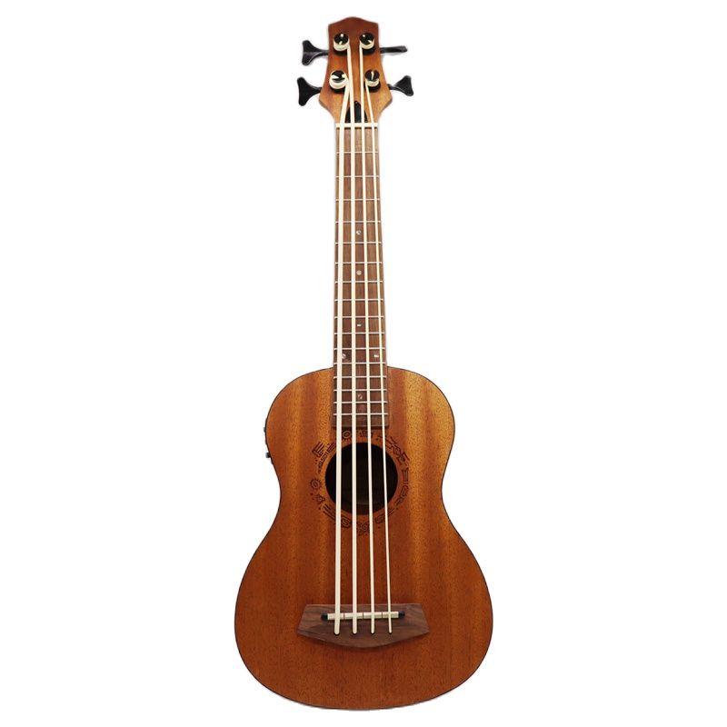 Electric ukulele guitar 30 inch matte finish 4 string children mini guitar uk bass guitar natural color full okoume wood body - AKLOT