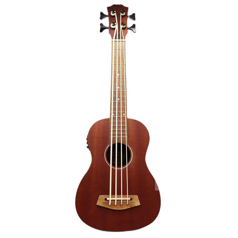 Electric ukulele guitar 30 inch matte finish 4 string children mini guitar uk bass guitar natural color full okoume wood body - AKLOT