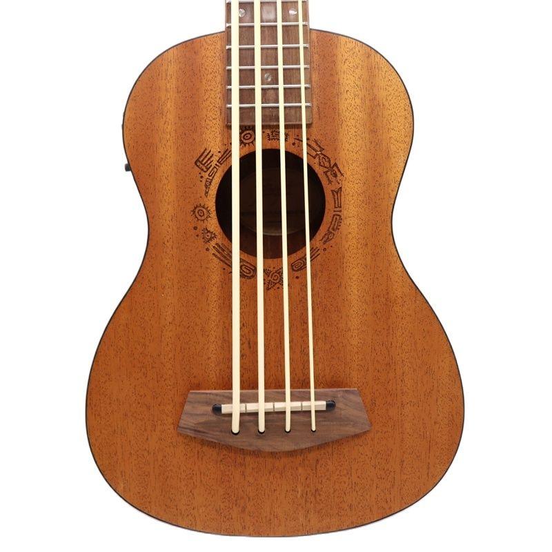 Electric ukulele guitar 30 inch matte finish 4 string children mini guitar uk bass guitar natural color full okoume wood body - AKLOT