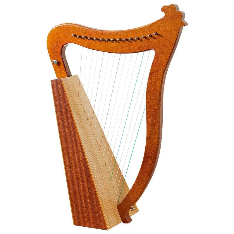 Mini Harp Toy Miniature Music Instrument Veneer Wood 19 String Mahogany Lyre Harp Nylon Instrumentos Musicais Room Decor AH50SQ - AKLOT