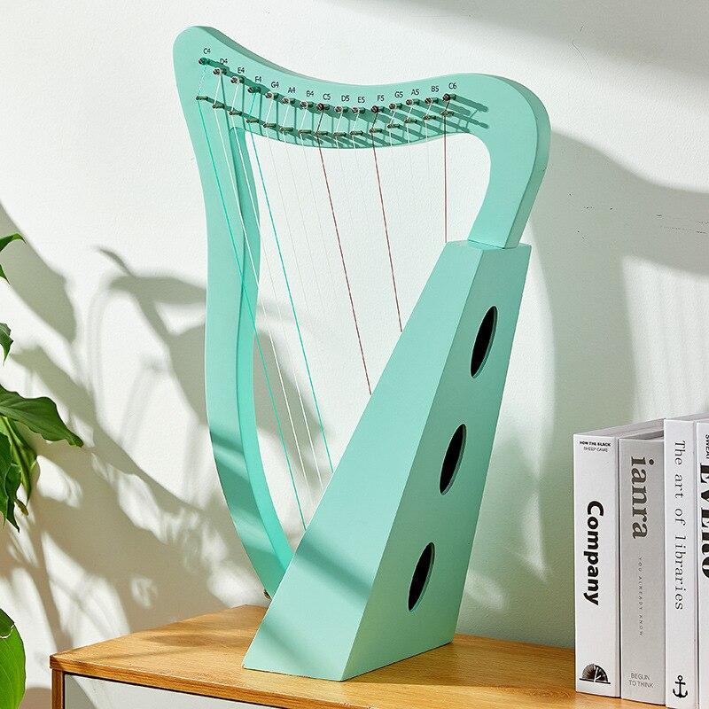 Mini Harp Toy Miniature Music Instrument Veneer Wood 19 String Mahogany Lyre Harp Nylon Instrumentos Musicais Room Decor AH50SQ - AKLOT